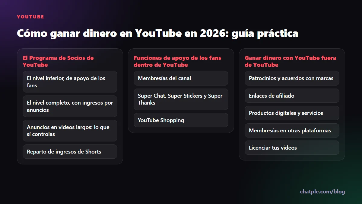 Cómo ganar dinero en YouTube en 2026: guía práctica