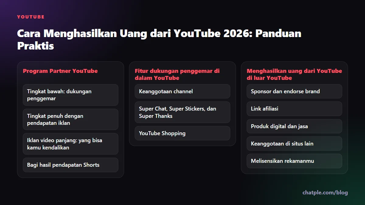 Cara Menghasilkan Uang dari YouTube 2026: Panduan Praktis